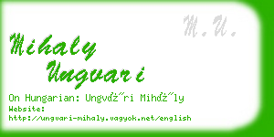 mihaly ungvari business card